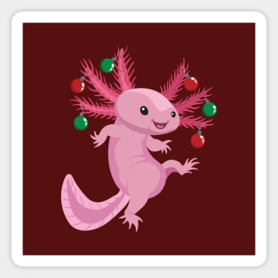 Festive Axolotl (Leucistic) Magnet